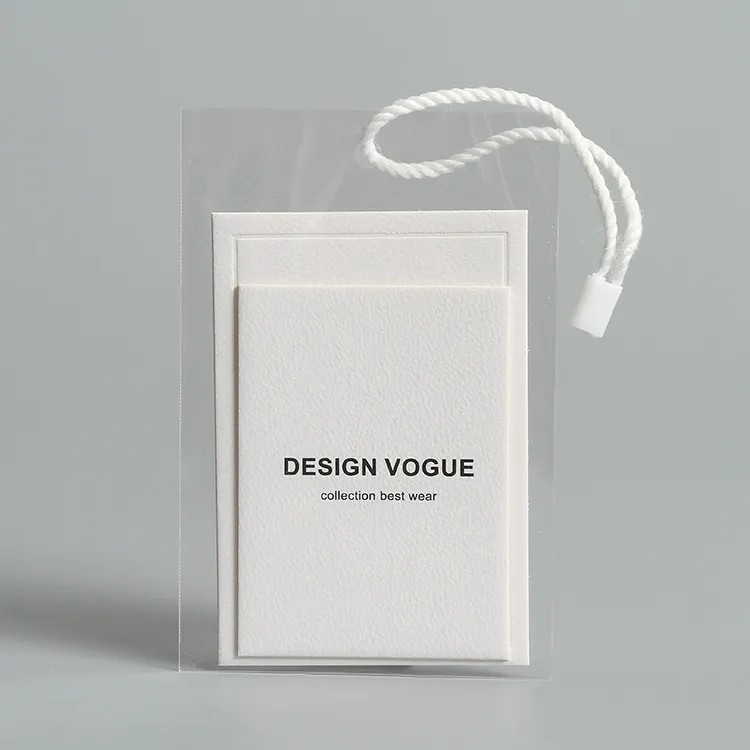 Art paper embossed hang tag